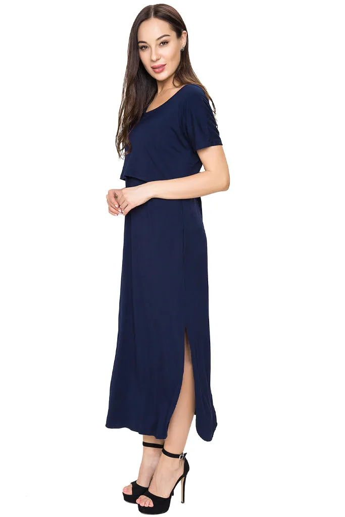 Smallshow Short Sleeve Nursing Maxi Dresses