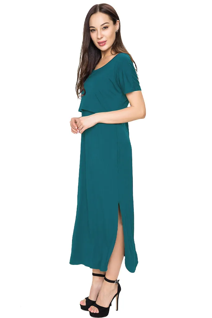 Smallshow Short Sleeve Nursing Maxi Dresses