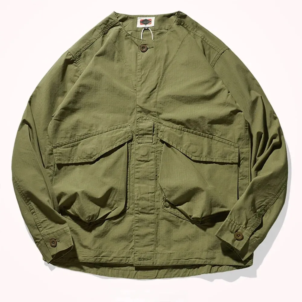 Solid Army Japanese Baggy Jacket