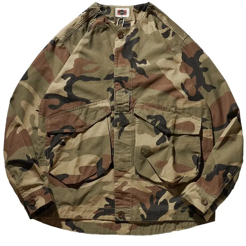 Solid Army Japanese Baggy Jacket