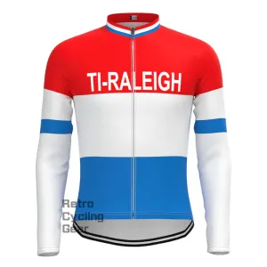 TI-Raleigh Red-Blue Retro Long Sleeves Jersey