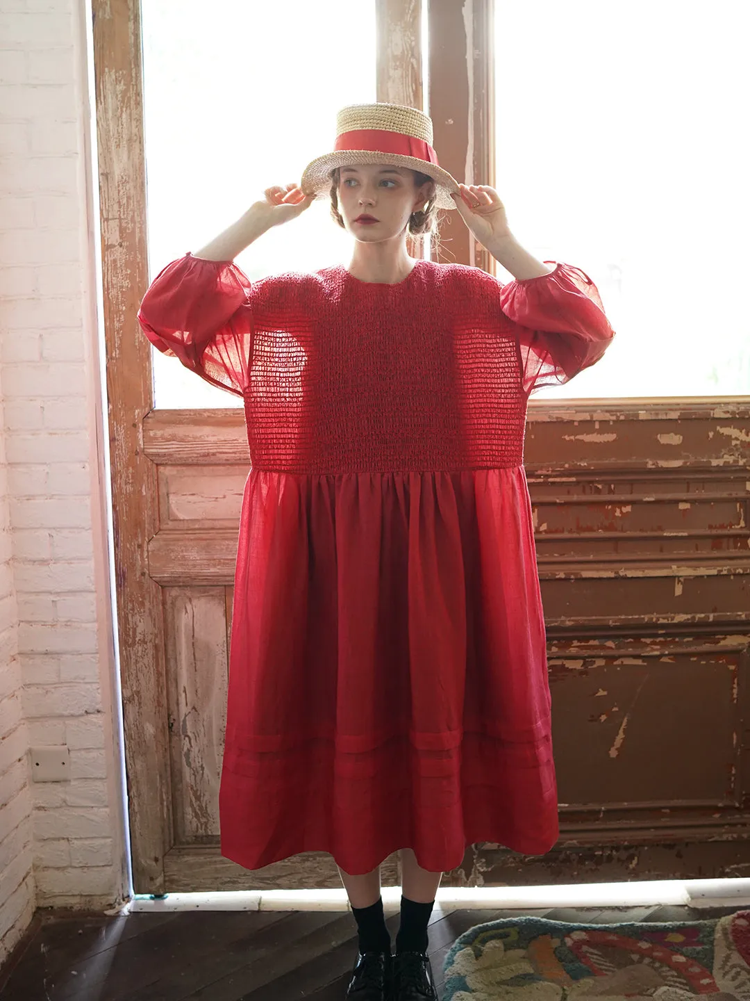 Unlogical Poem Vintage Style Linen Dress