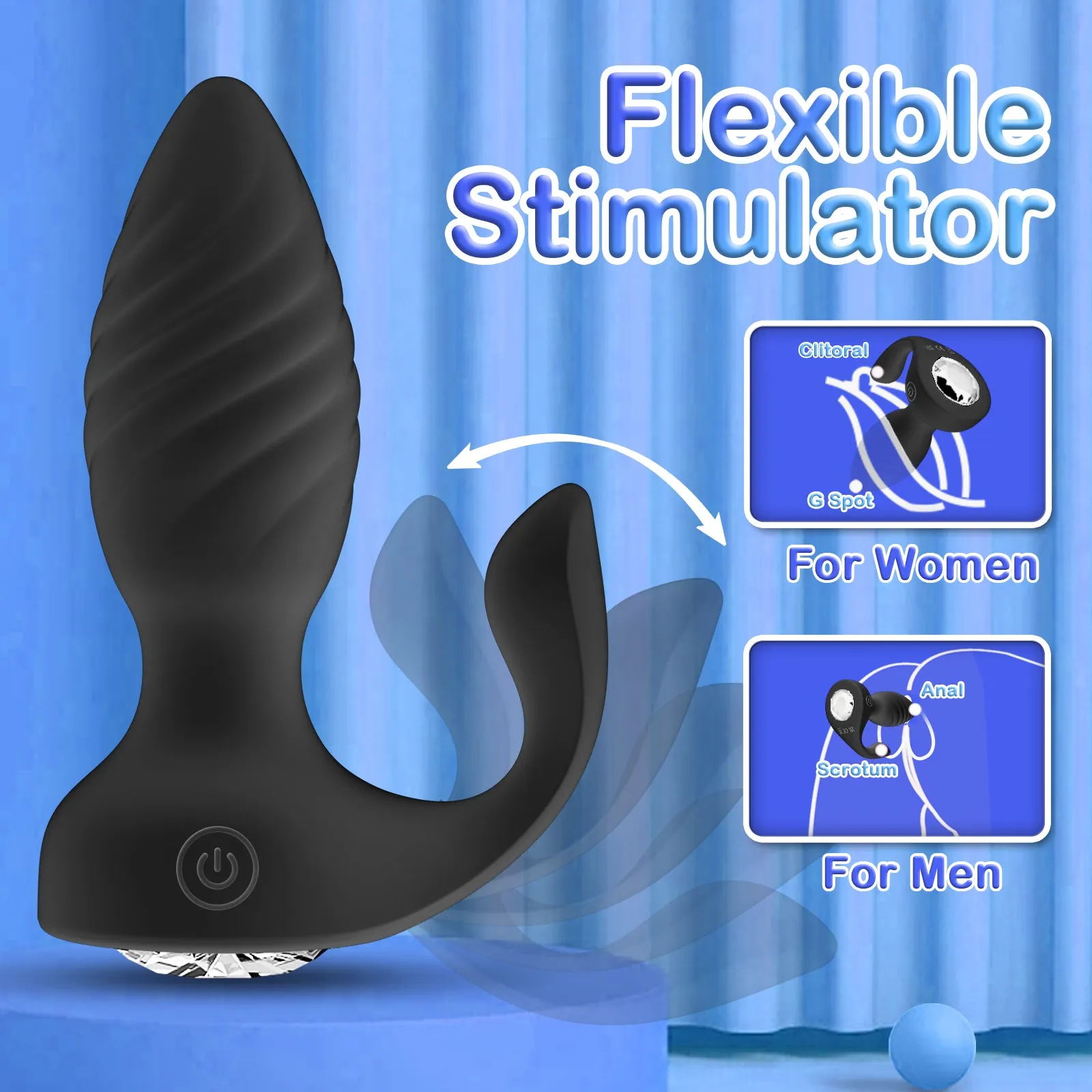 Vibrating Anal Plug with Dual Motor