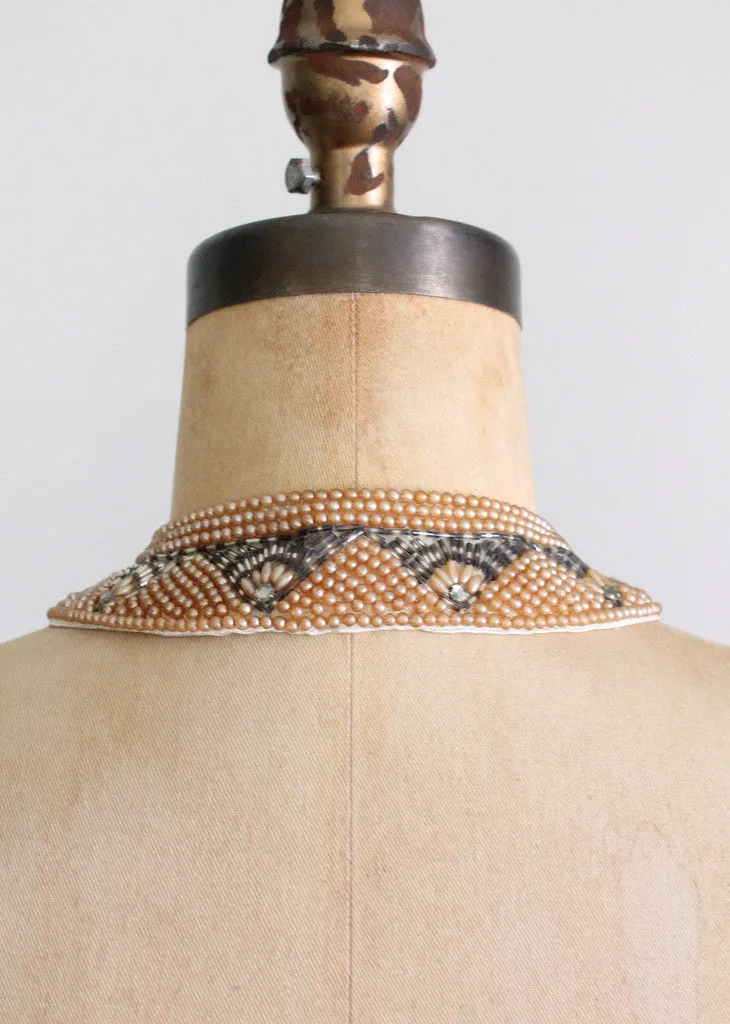 Vintage 1960s Beaded Sweater Collar