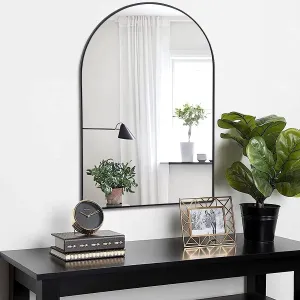 Wall Mirror 30"x20", Bathroom Mirror, Vanity Mirror, for Bathroom, Bedroom, Entryway, with Metal Frame, Modern & Contemporary Arch Top Wall Mirror