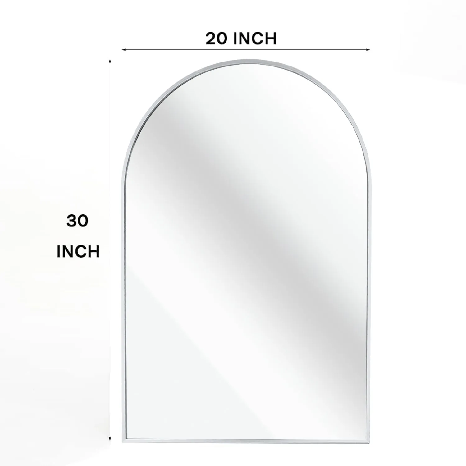 Wall Mirror 30"x20", Bathroom Mirror, Vanity Mirror, for Bathroom, Bedroom, Entryway, with Metal Frame, Modern & Contemporary Arch Top Wall Mirror