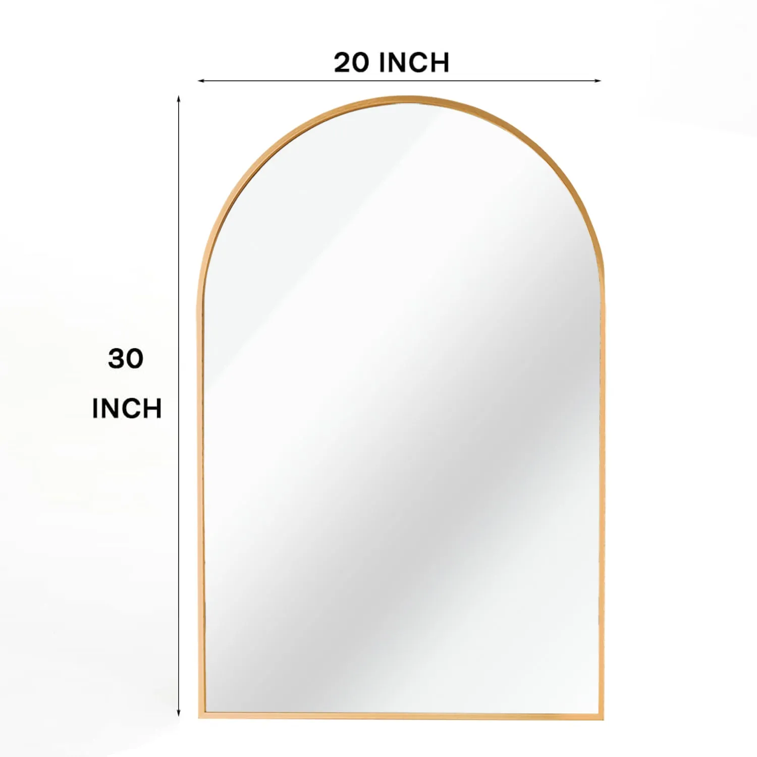 Wall Mirror 30"x20", Bathroom Mirror, Vanity Mirror, for Bathroom, Bedroom, Entryway, with Metal Frame, Modern & Contemporary Arch Top Wall Mirror