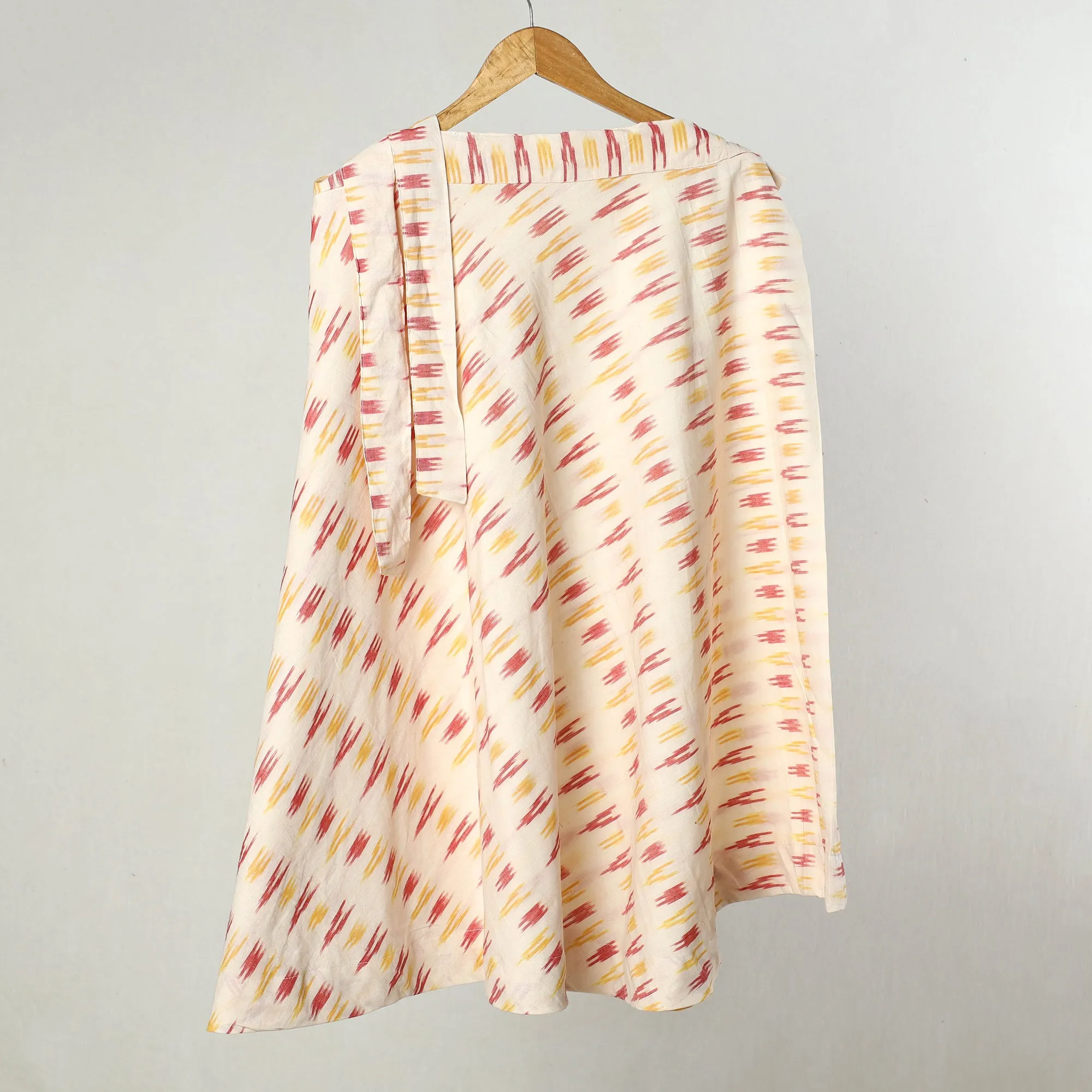 White - Pochampally Ikat Cotton Wrap Around Skirt 08